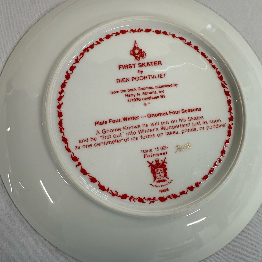 Vintage Rien Poortvliet “Gnomes Four Seasons” Collectible Plates (set of 4) - Picture 10 of 10
